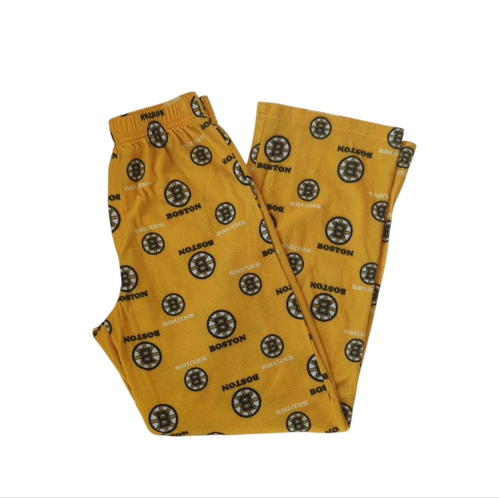 NHL Boston Bruins Fleece Pajama Pants Boys 14/16 LARGE Yellow